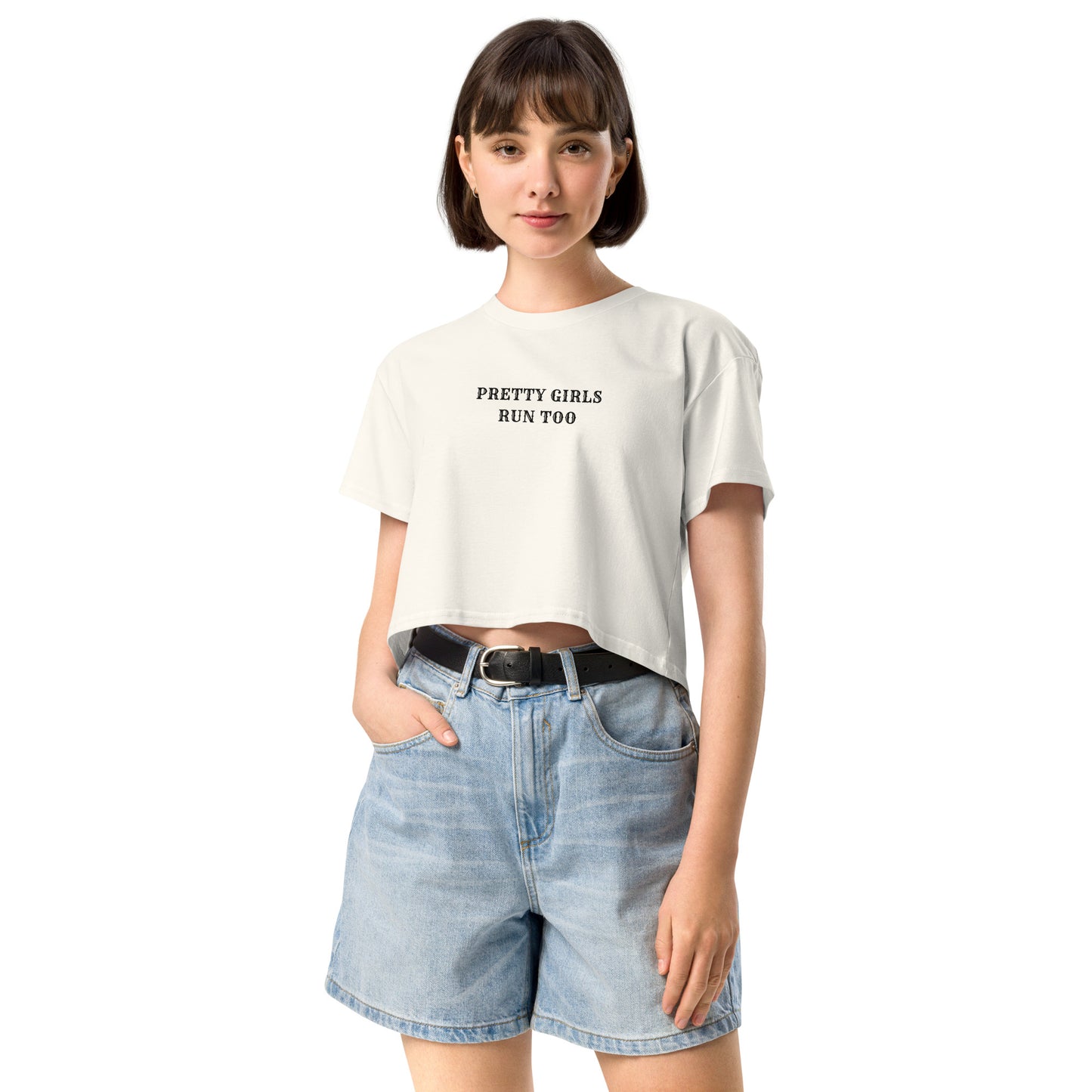 PRETTY GIRLS RUN TOO - Cropped Tee