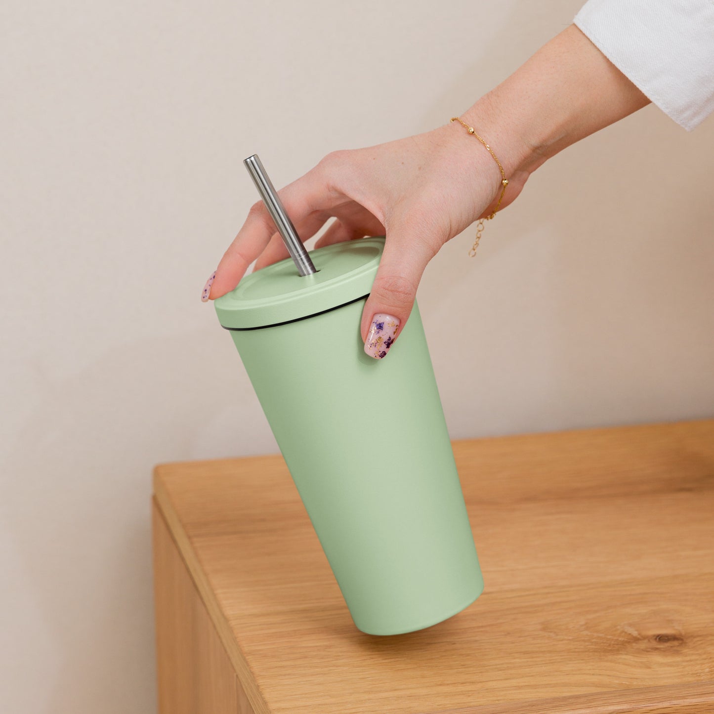 UNBREAKABLE INSULATED TUMBLER W/ STRAW