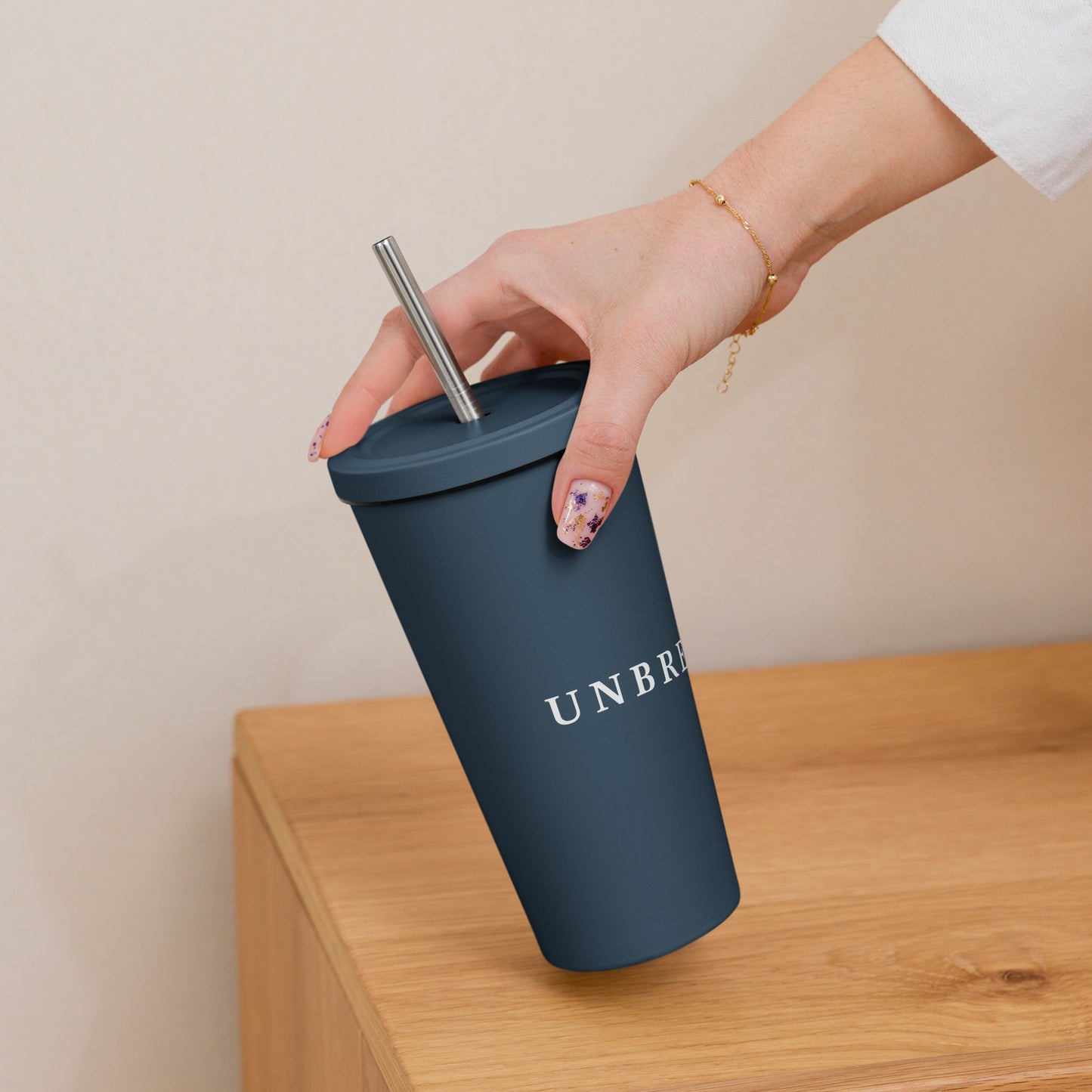 UNBREAKABLE INSULATED TUMBLER W/ STRAW