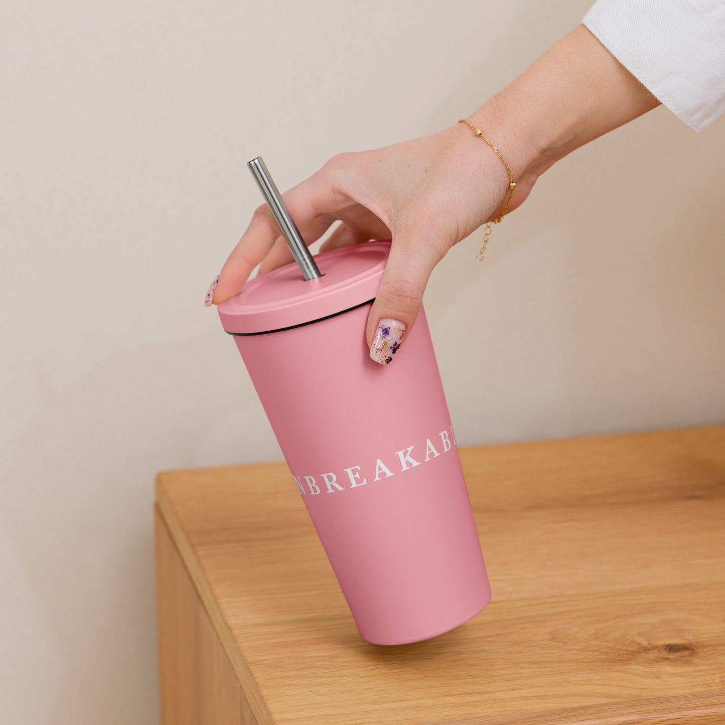 UNBREAKABLE INSULATED TUMBLER W/ STRAW