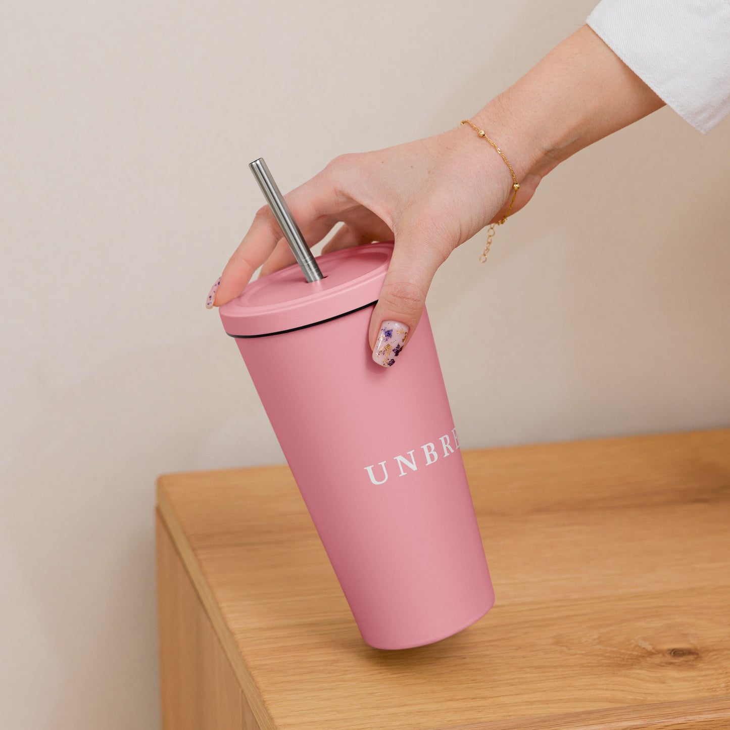 UNBREAKABLE INSULATED TUMBLER W/ STRAW