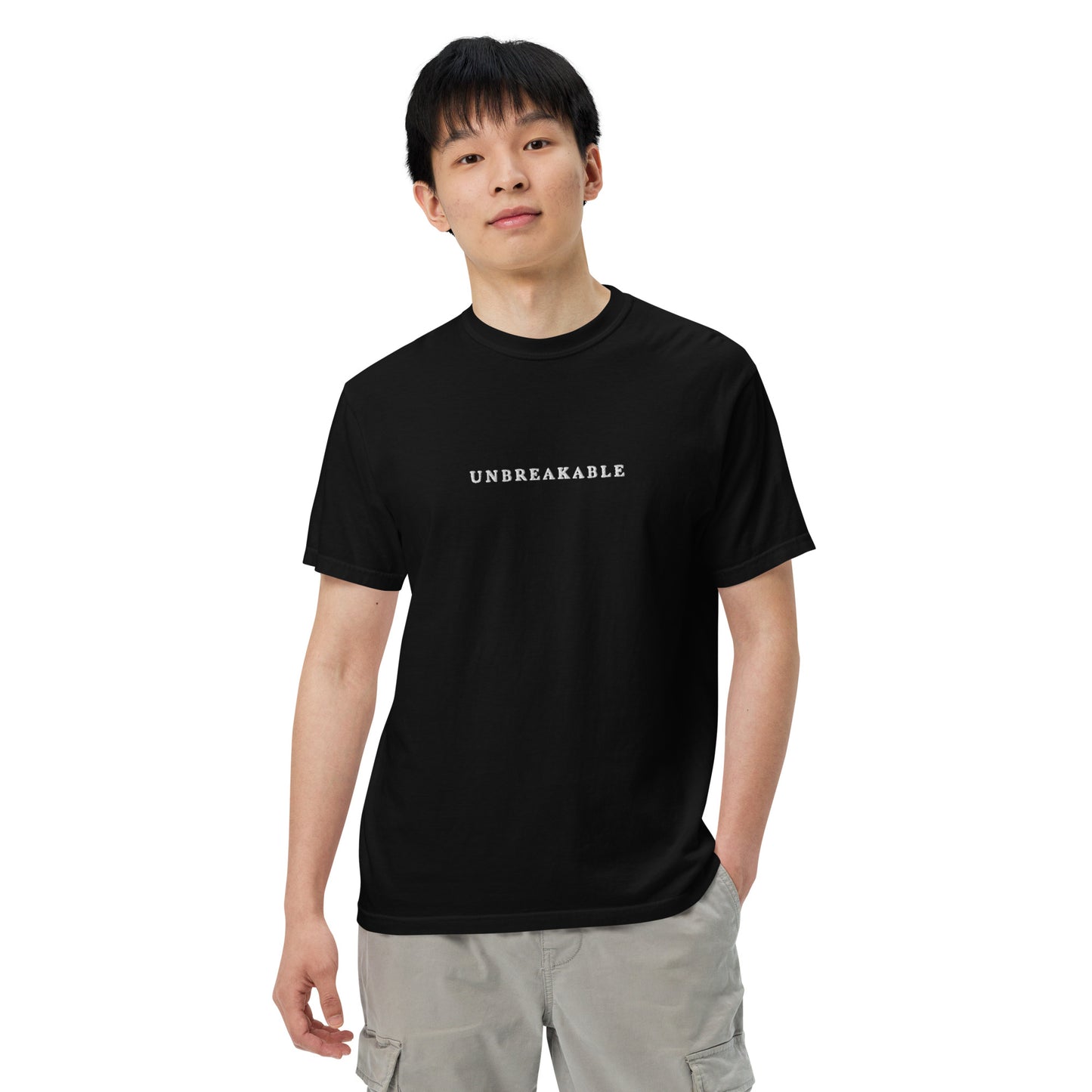 UNBREAKABLE EMBROIDERED UNISEX TEE - BLACK