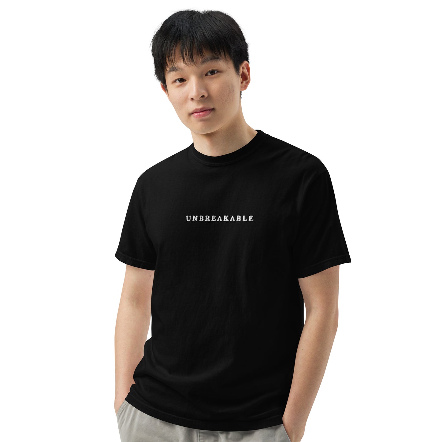 UNBREAKABLE EMBROIDERED UNISEX TEE - BLACK