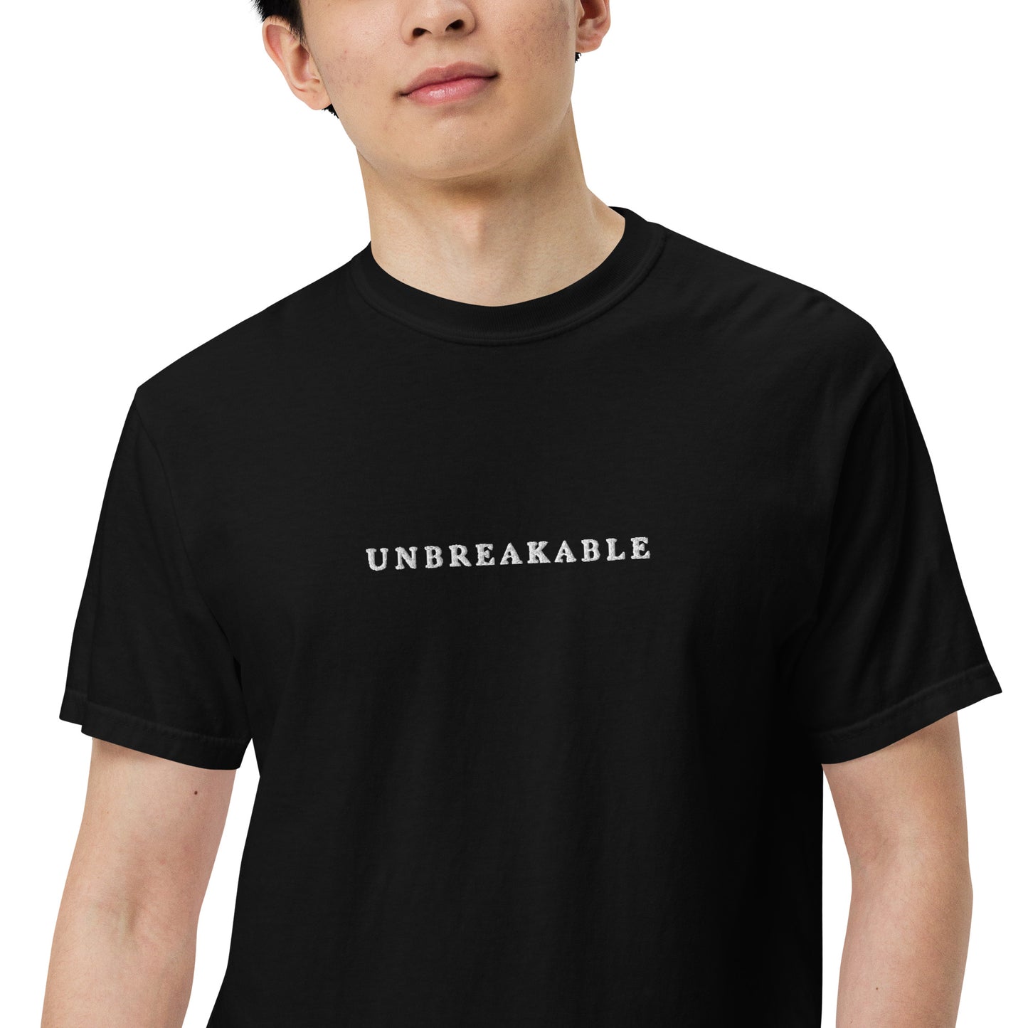 UNBREAKABLE EMBROIDERED UNISEX TEE - BLACK