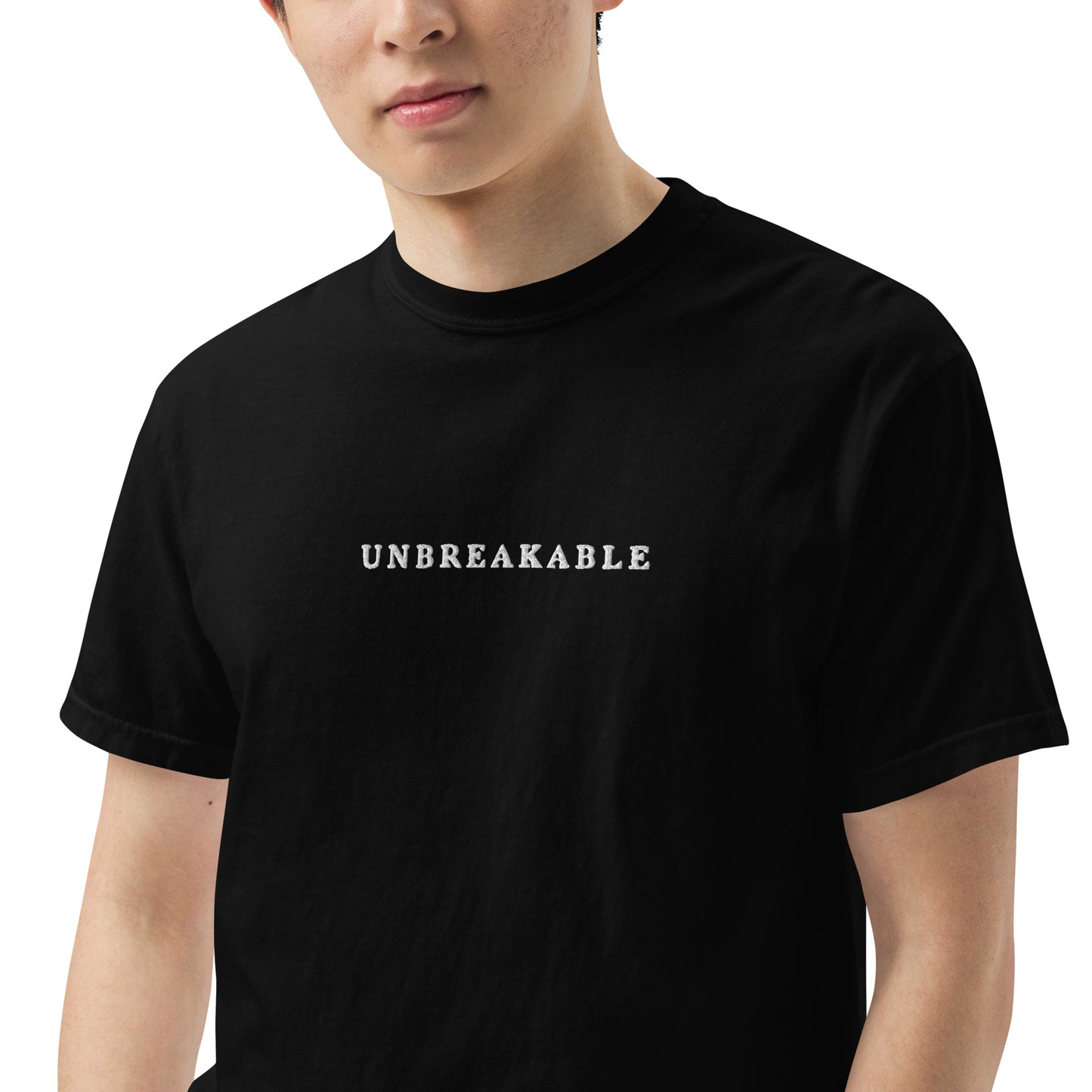 UNBREAKABLE EMBROIDERED UNISEX TEE - BLACK