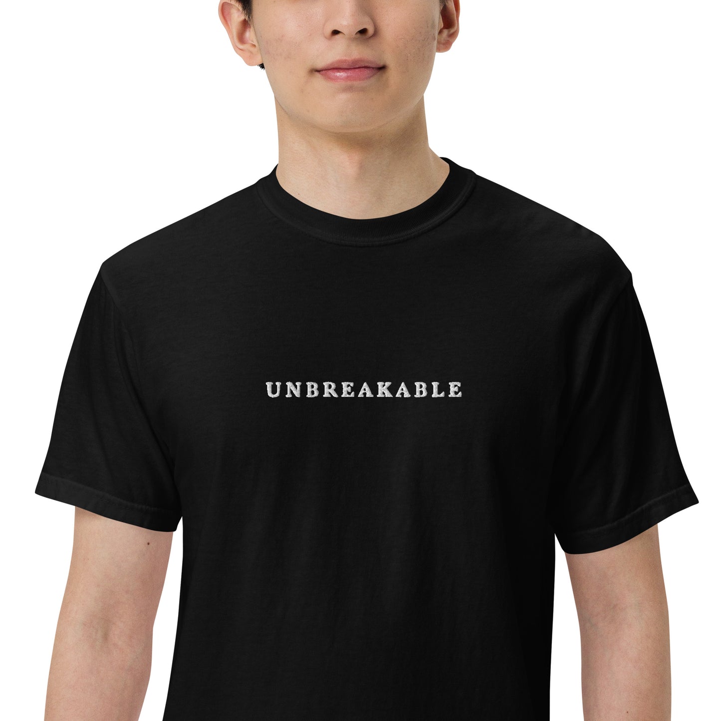 UNBREAKABLE EMBROIDERED UNISEX TEE - BLACK