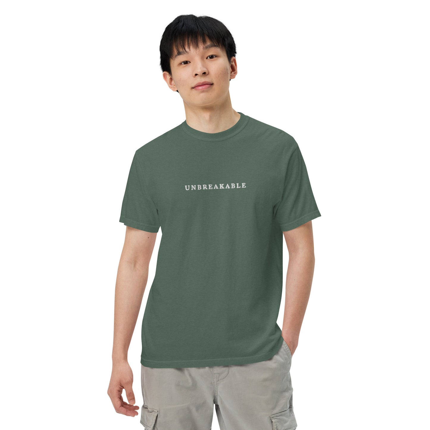 UNBREAKABLE EMBROIDERED UNISEX TEE - SPRUCE