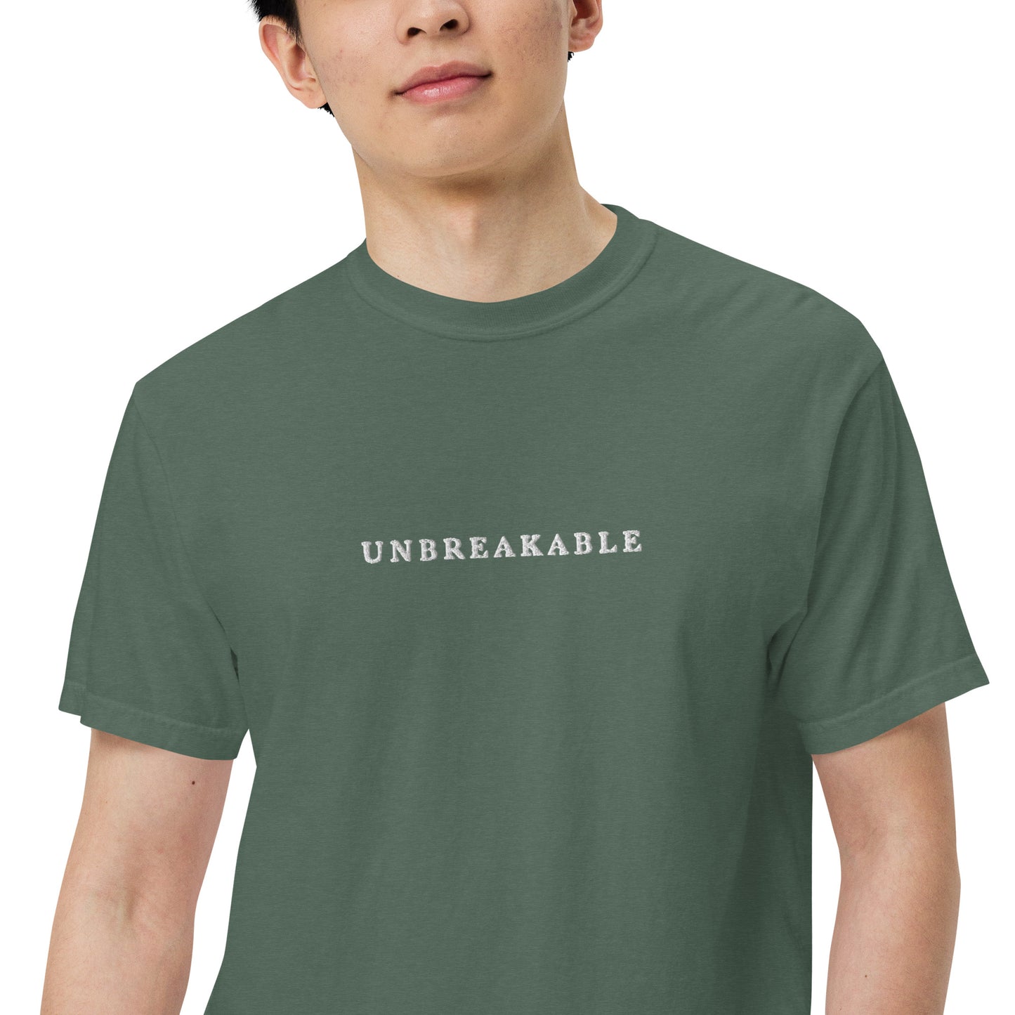 UNBREAKABLE EMBROIDERED UNISEX TEE - SPRUCE