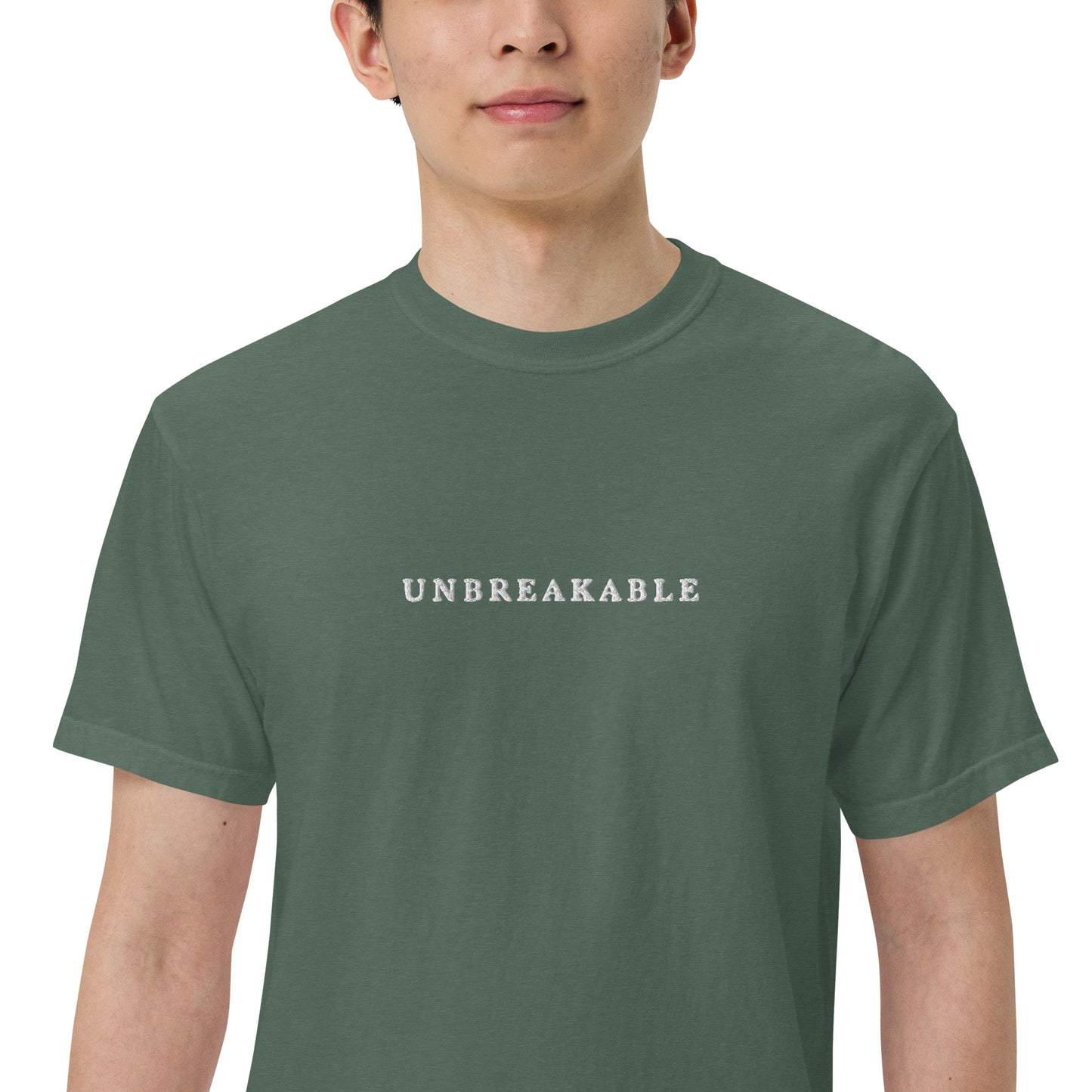 UNBREAKABLE EMBROIDERED UNISEX TEE - SPRUCE