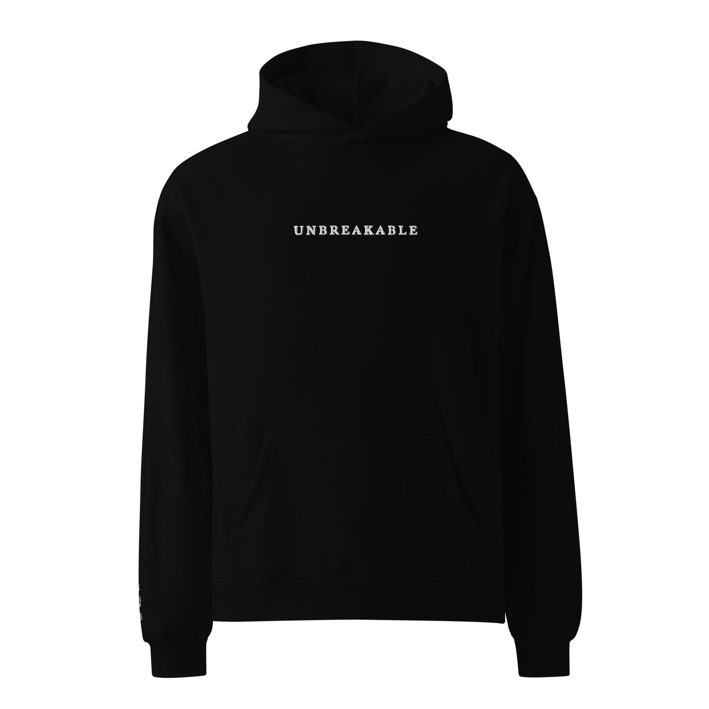 UNBREAKABLE EMBROIDERED UNISEX HOODIE - BLACK